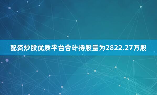 配资炒股优质平台合计持股量为2822.27万股